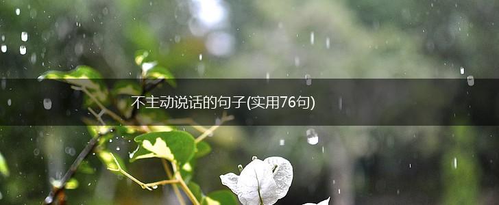 不主动说话的句子(实用76句),第1张
