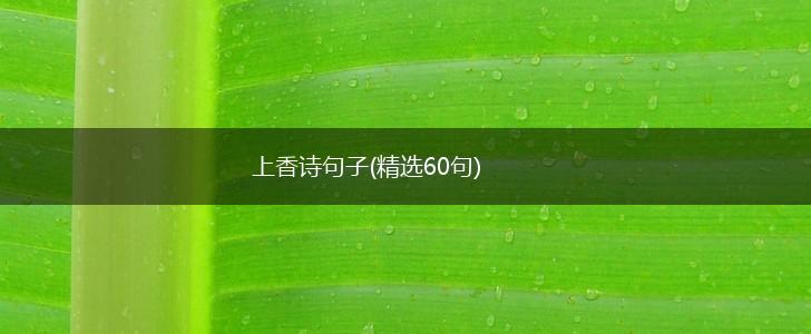上香诗句子(精选60句),第1张