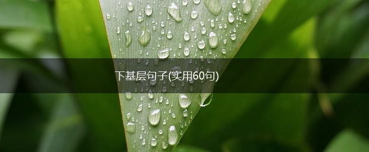 下基层句子(实用60句),第1张