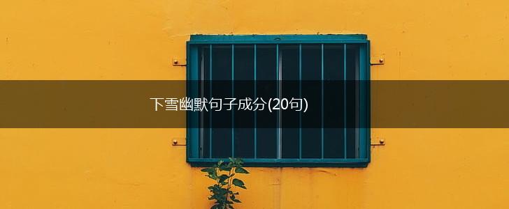 下雪幽默句子成分(20句),第1张