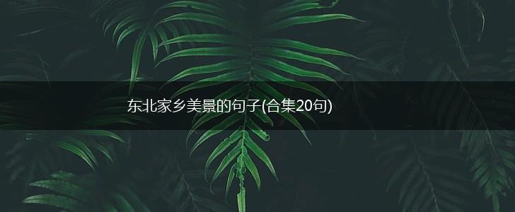 东北家乡美景的句子(合集20句),第1张