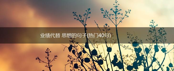 业绩代替 思想的句子(热门40句),第1张