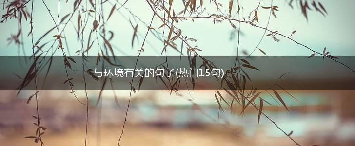 与环境有关的句子(热门15句),第1张