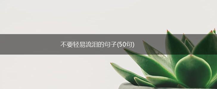 不要轻易流泪的句子(50句),第1张
