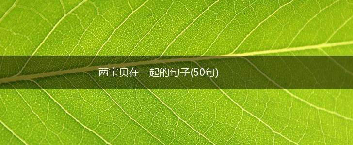 两宝贝在一起的句子(50句),第1张