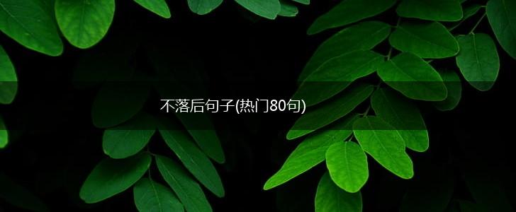 不落后句子(热门80句),第1张