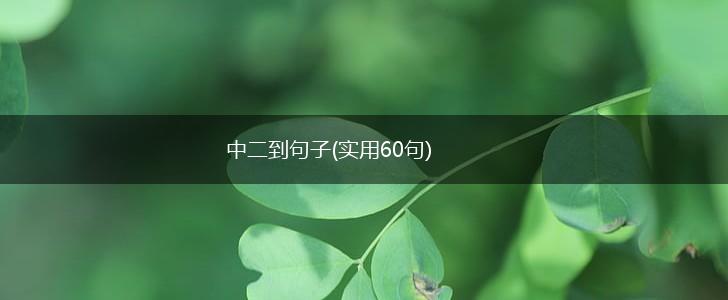 中二到句子(实用60句),第1张