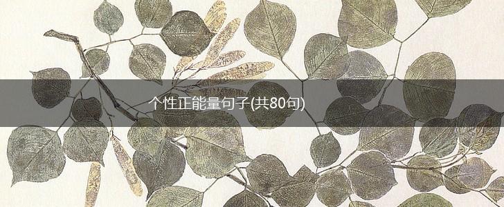 个性正能量句子(共80句),第1张