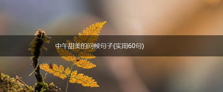 中午甜美的问候句子(实用60句),第1张