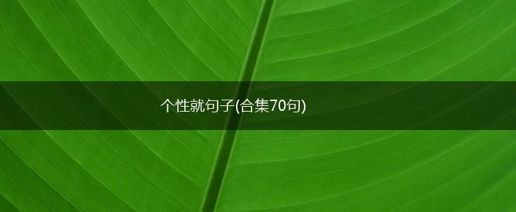 个性就句子(合集70句),第1张