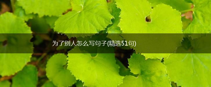 为了别人怎么写句子(精选51句),第1张