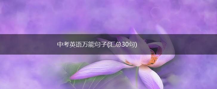 中考英语万能句子(汇总30句),第1张