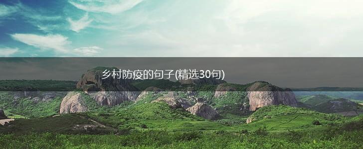 乡村防疫的句子(精选30句),第1张