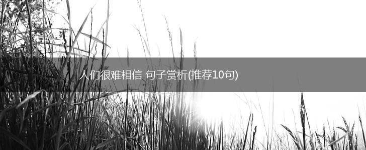 人们很难相信 句子赏析(推荐10句),第1张