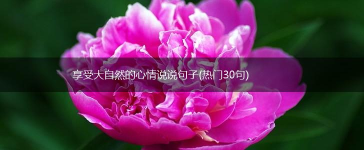享受大自然的心情说说句子(热门30句),第1张