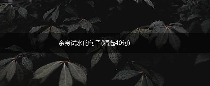 亲身试水的句子(精选40句),第1张