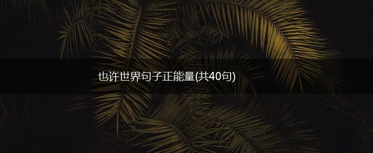 也许世界句子正能量(共40句),第1张