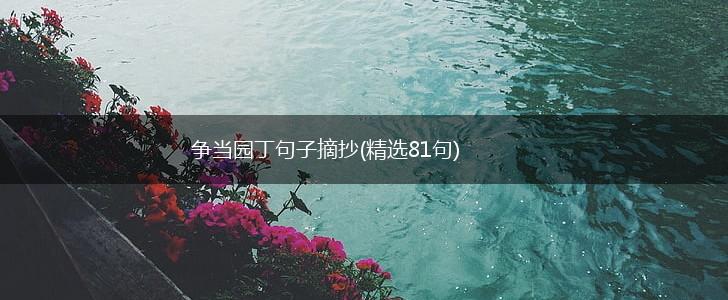 争当园丁句子摘抄(精选81句),第1张