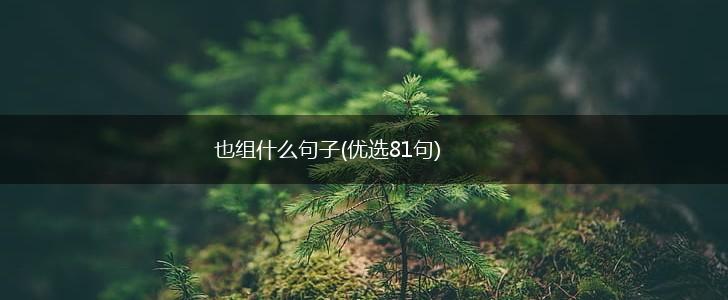 也组什么句子(优选81句),第1张