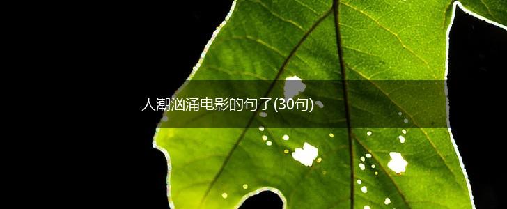 人潮汹涌电影的句子(30句),第1张