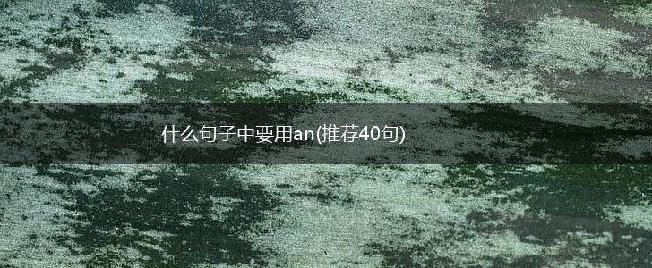 什么句子中要用an(推荐40句),第1张