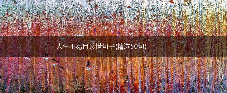 人生不易且珍惜句子(精选50句),第1张