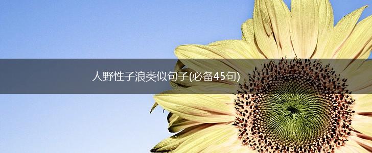 人野性子浪类似句子(必备45句),第1张