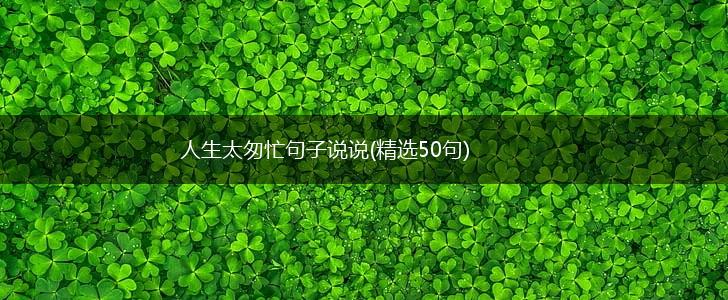 人生太匆忙句子说说(精选50句),第1张