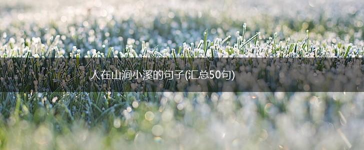 人在山涧小溪的句子(汇总50句),第1张