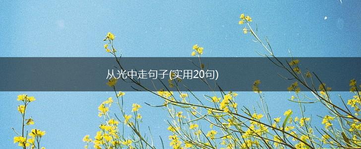 从光中走句子(实用20句),第1张