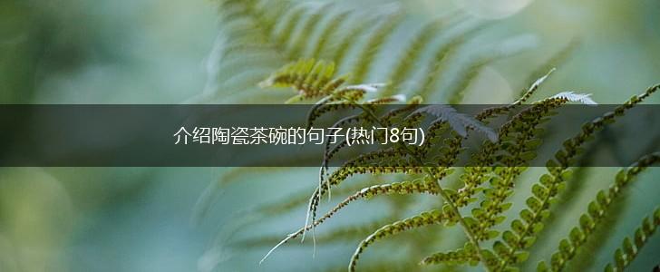 介绍陶瓷茶碗的句子(热门8句),第1张