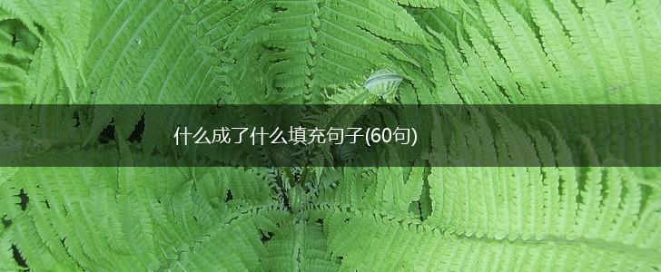 什么成了什么填充句子(60句),第1张