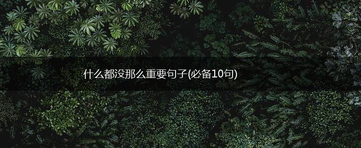 什么都没那么重要句子(必备10句),第1张