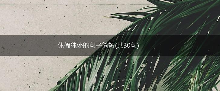 休假独处的句子简短(共30句),第1张
